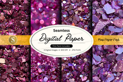Seamless digital paper pack with floral watercolor texture b Product Image 1