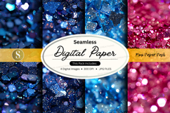Seamless digital paper pack with glitter textures and gold f Product Image 1
