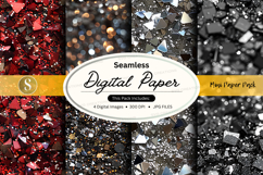 Seamless digital paper texture pack with elegant mockup Product Image 1