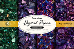 Seamless digital paper pack purple glitter texture backgroun Product Image 1