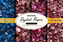 Seamless digital paper pack floral watercolor texture backgr Product Image 1