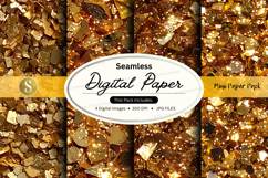 Seamless gold glitter digital paper texture background Product Image 1