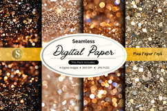 Seamless gold glitter digital paper texture background Product Image 1