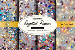 Seamless digital paper pack with glitter textures and patter Product Image 1