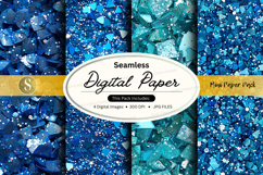 Seamless digital paper texture pack with blue watercolor bac Product Image 1