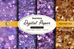 Seamless digital paper textures pack gold foil glitter backg Product Image 1