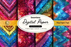 Seamless digital paper pack with vibrant abstract textures a Product Image 1