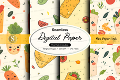 Seamless tropical digital paper pack with fruits and leaves Product Image 1