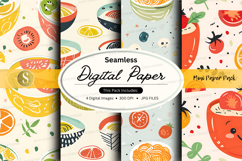 Seamless digital paper pack with fruit patterns and textures Product Image 1