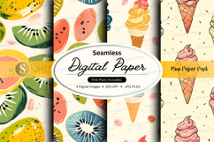 Seamless tropical fruit digital paper pack summer design Product Image 1