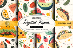 Seamless tropical fruit digital paper patterns pack Product Image 1