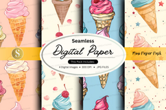 Seamless digital paper ice cream patterns background Product Image 1
