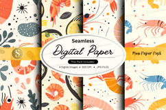 Seamless tropical digital paper patterns summer design Product Image 1