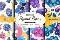 Seamless digital paper pack with watercolor floral patterns Product Image 1