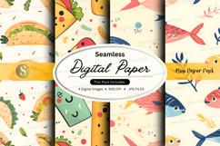 Seamless digital paper patterns colorful background textures Product Image 1