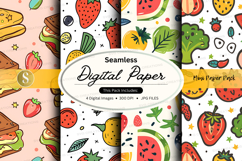 Seamless digital paper pack with fresh fruit patterns Product Image 1