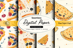 Seamless digital paper pack with food patterns and textures Product Image 1