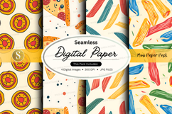 Seamless digital paper pack with vibrant patterns and textur Product Image 1