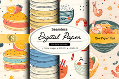 Seamless digital paper textures stack colorful patterns Product Image 1