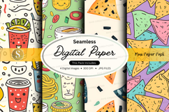 Seamless digital paper pack with food patterns and textures Product Image 1
