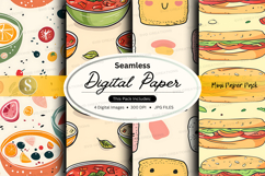Seamless digital paper pack food textures background design Product Image 1