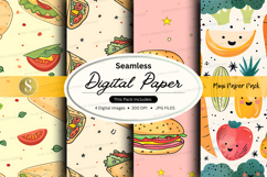 Seamless digital paper pack with summer food and fruits Product Image 1