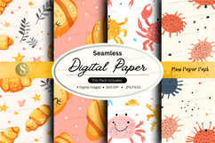 Seamless digital paper pack with tropical floral patterns Product Image 1
