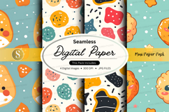 Seamless digital paper pack with cute animal patterns and po Product Image 1