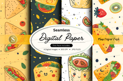 Seamless digital paper pack with food and summer patterns Product Image 1