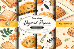 Seamless digital paper pack floral vintage textures backgrou Product Image 1