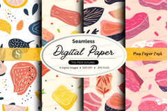 Seamless digital paper pack with watercolor textures and pat Product Image 1