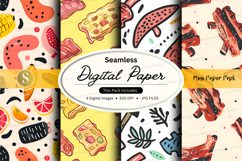 Seamless digital paper pack with fruit and tropical patterns Product Image 1