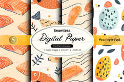 Seamless digital paper pack with autumn leaves and polka dot Product Image 1