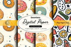 Seamless digital paper donuts pattern background design Product Image 1