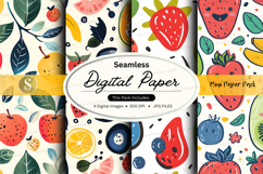 Seamless fruit digital paper pack summer pattern background Product Image 1