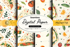 Seamless digital paper pack floral watercolor textures backg Product Image 1