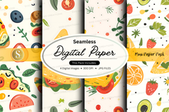 Seamless tropical fruit digital paper pack background Product Image 1