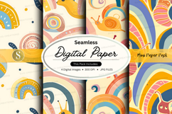 Seamless digital paper pack colorful swirl patterns design Product Image 1