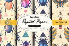 Seamless beetle digital paper pack patterns vector backgroun Product Image 1