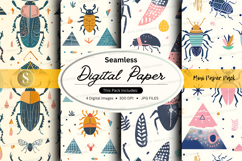Seamless bug digital paper pattern vector background Product Image 1