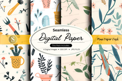 Seamless digital paper pack floral vintage design mockup Product Image 1