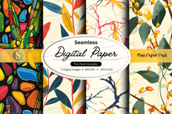 Seamless digital paper patterns floral abstract textures pac Product Image 1