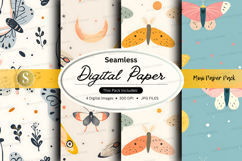 Seamless butterfly floral digital paper pack background Product Image 1