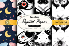 Seamless digital paper textures with space travel and nature Product Image 1