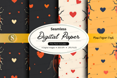 Seamless digital paper pack with hearts and dots patterns Product Image 1