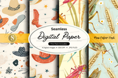 Seamless digital paper pack with floral and geometric patter Product Image 1
