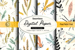 Seamless digital paper textures floral vintage design mockup Product Image 1