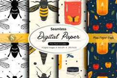 Seamless digital paper textures with insects and fruits Product Image 1