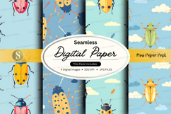 Seamless ladybug digital paper pack background textures Product Image 1