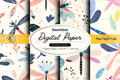 Seamless digital paper pack with floral watercolor textures Product Image 1